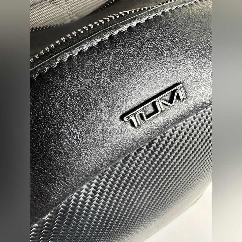 TUMI CFX Southington Carbon Fiber Backpack Black Leather Trim Luxury Rare - Picture 10 of 16
